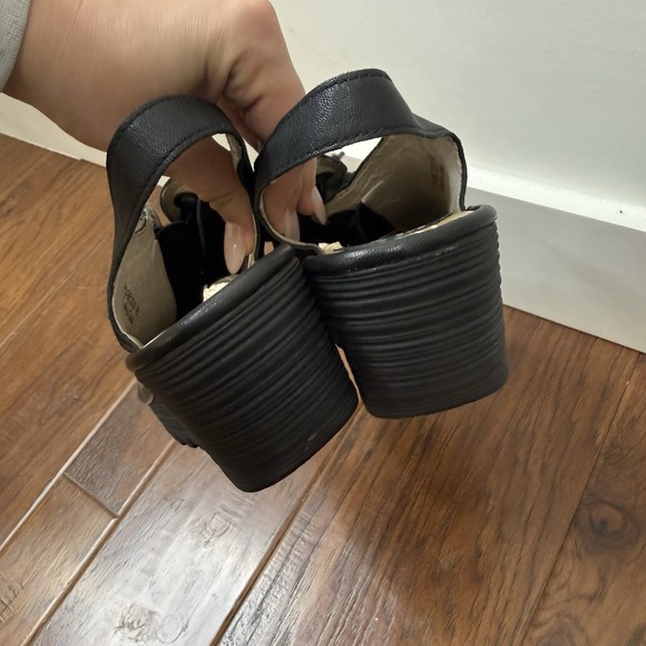 Fly London Lace Up Wedge Platform Ylfa Sandals Women 40 Black Peep Toe Slingback - Picture 6 of 10